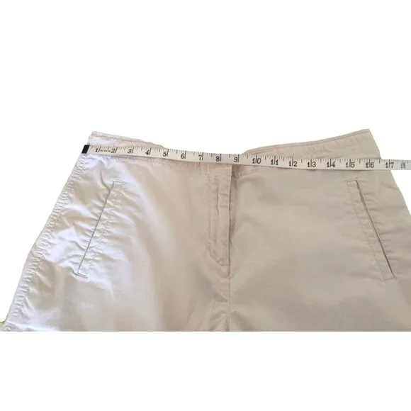 Vintage Talbots Women's Khaki Cropped Pants Size 12 Stretch 95% Cotton/4% Lycra - Picture 7 of 11